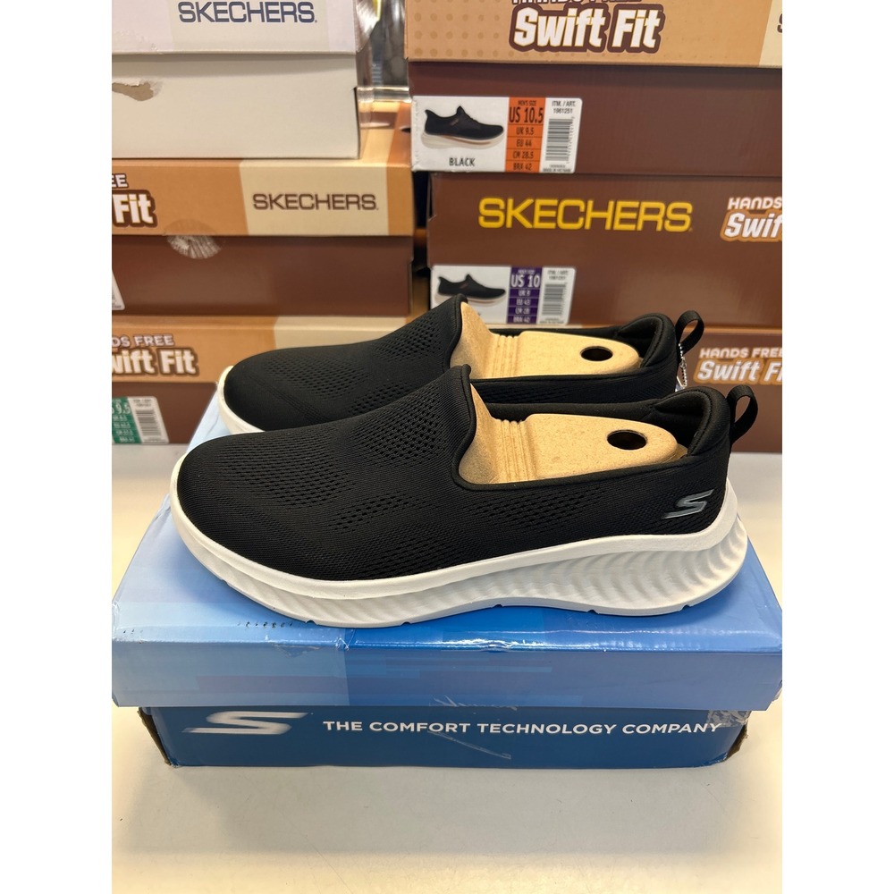 Skechers Go Walk Now Eliana Black White Slip On Sneakers BKW Women Size 9 0575